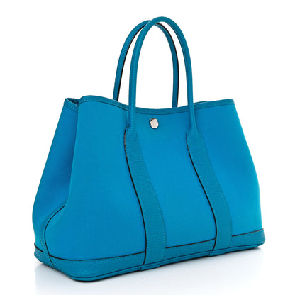 Hermes Toile Officer Negonda Verso Garden Party 30 TPM Bleu Zanzibar Rubis 3 of 11