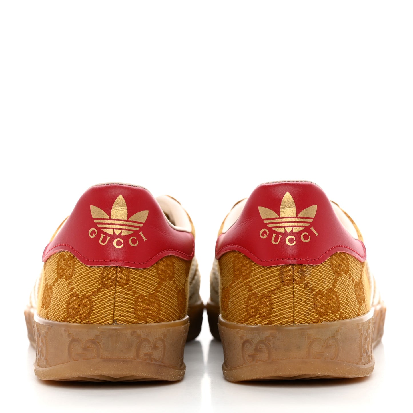 X ADIDAS Vintage GG Monogram Mens Gazelle Sneakers 6.5 Mid Natural Nut Off White