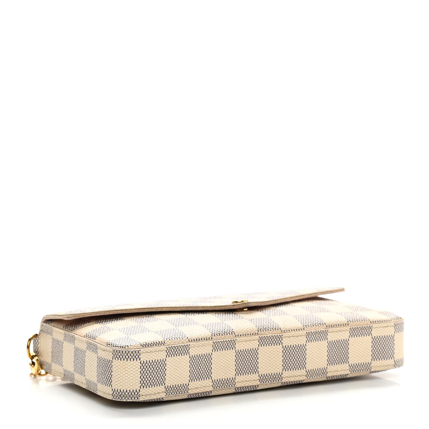 Damier Azur Pochette Felicie Chain Wallet Rose Ballerine