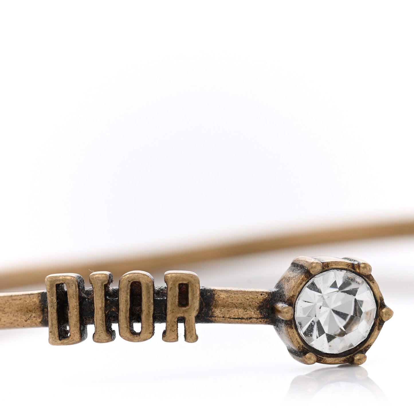Metal Dior Crystal Bracelet Cuff Gold