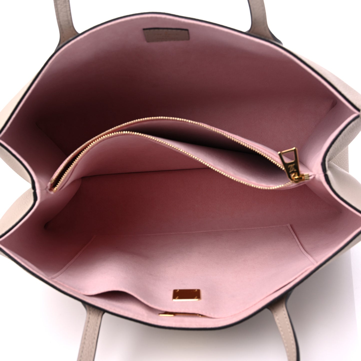 Grained Calfskin Lockme Shopper Greige