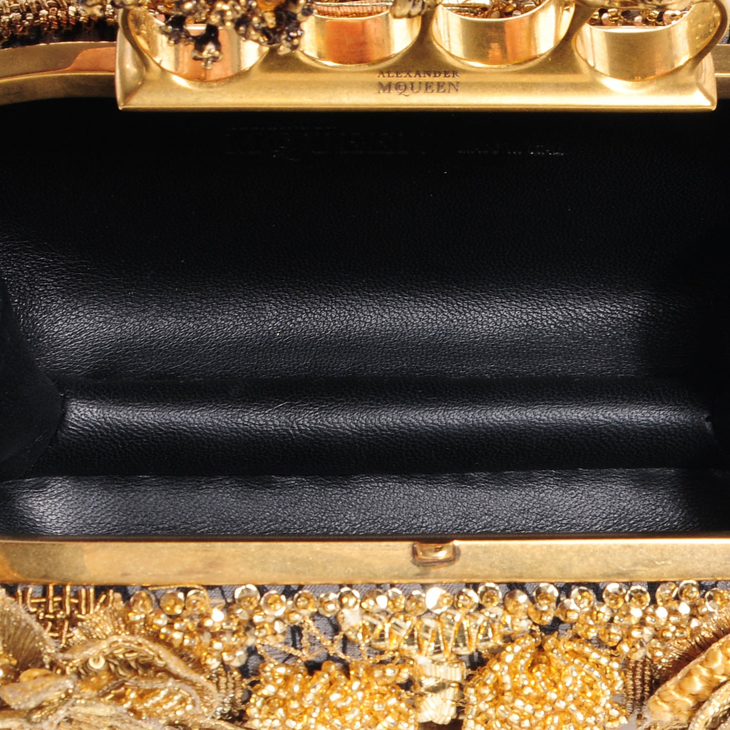 Rosa Seta Knuckle Box Clutch Gold