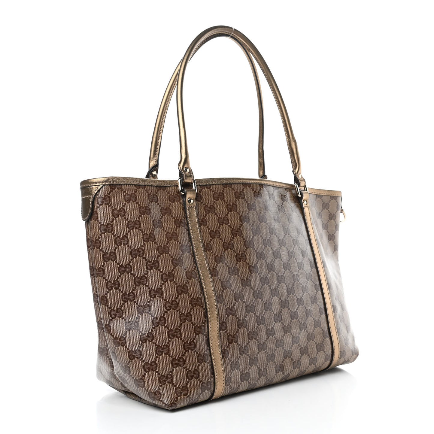 Crystal Monogram Medium Joy Tote Gold