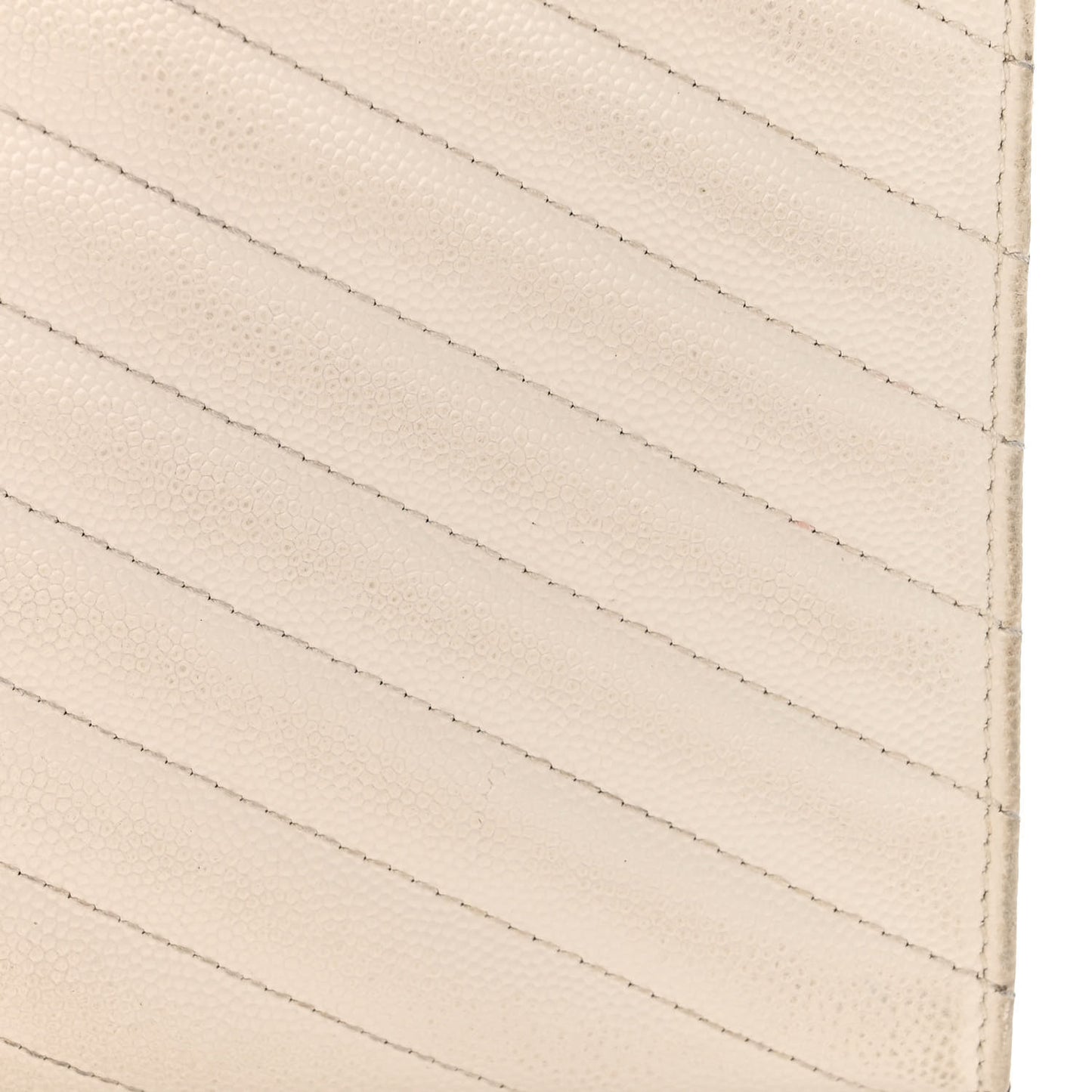 Grain De Poudre Matelasse Chevron Monogram Chain Wallet White