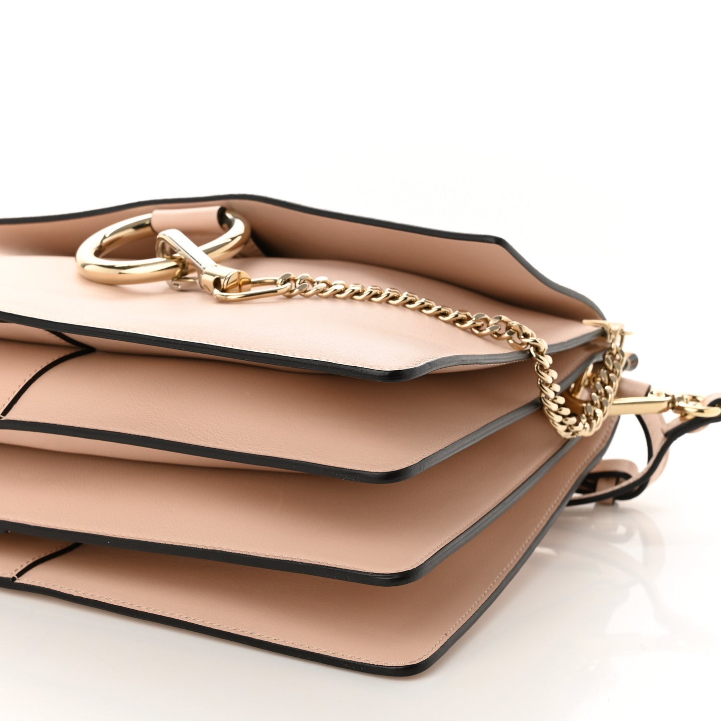 Calfskin Suede Medium Faye Shoulder Bag Cement Pink