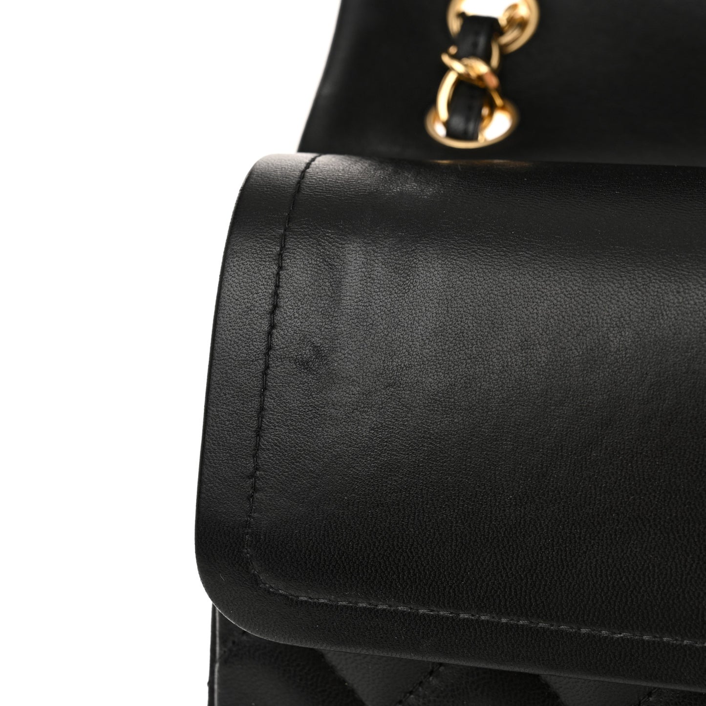 Lambskin Quilted Jumbo Double Flap Black