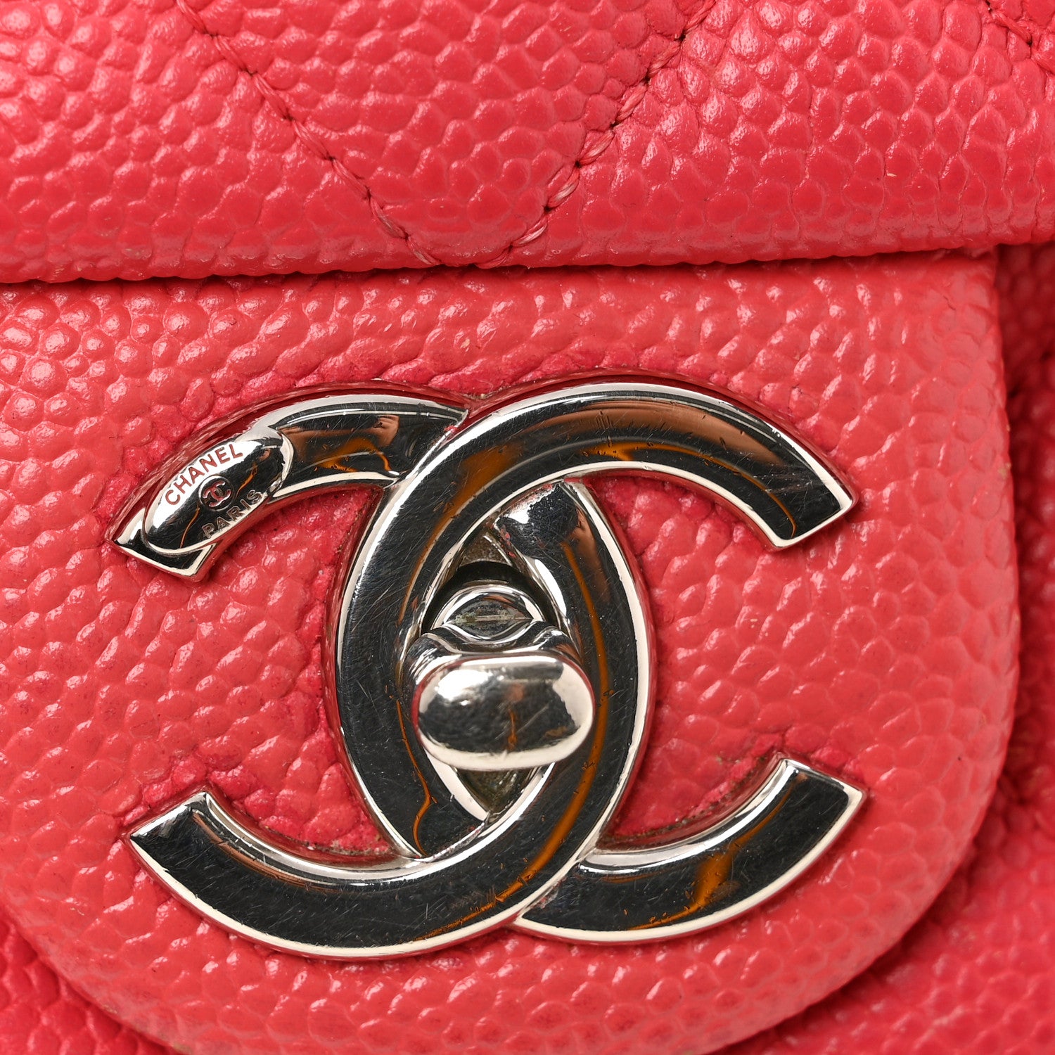 Chanel Caviar Quilted Medium Easy Flap Coral 15 of 16