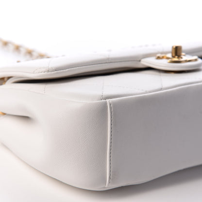 Chanel Lambskin A Real Catch Flap Bag White 9 of 9