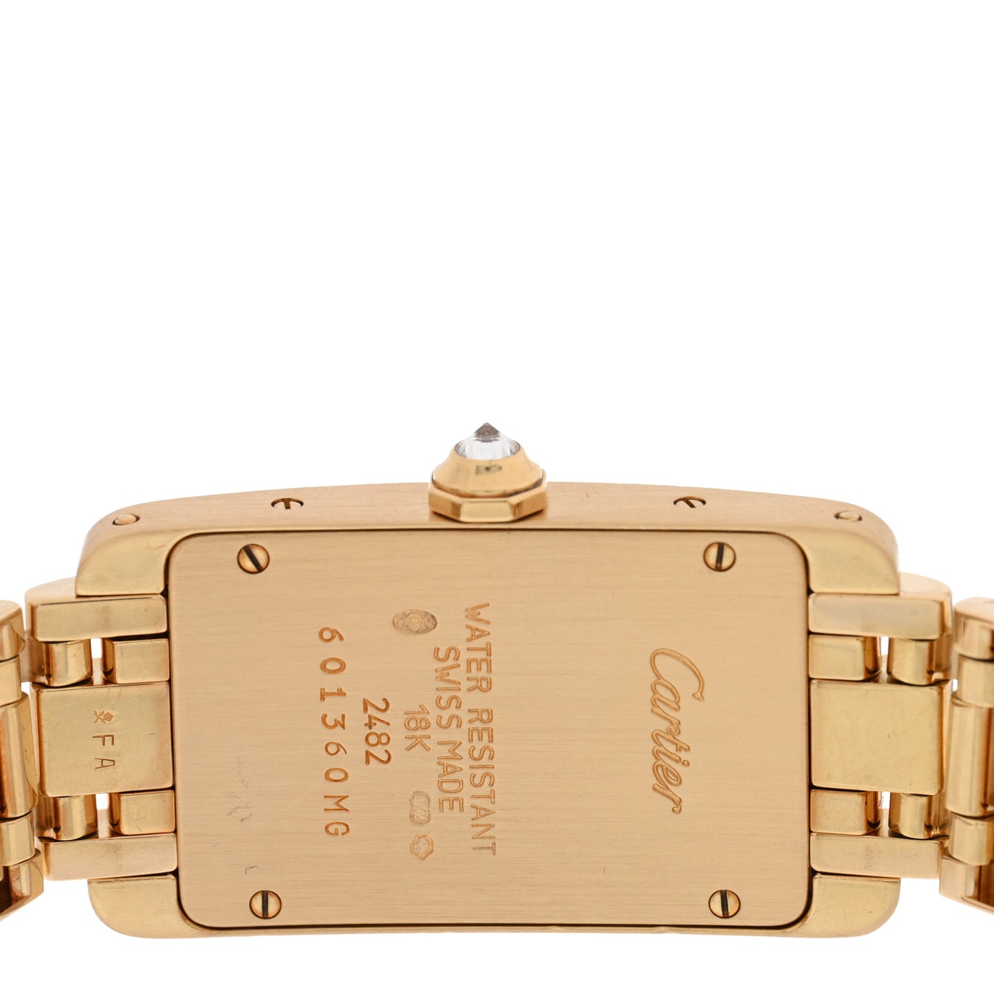 18K Yellow Gold Diamond 19mm Tank Americaine Quartz Watch
