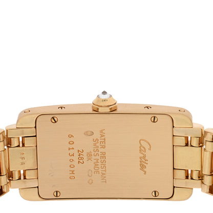 Cartier 18K Yellow Gold Diamond 19mm Tank Americaine Quartz Watch 4 of 4
