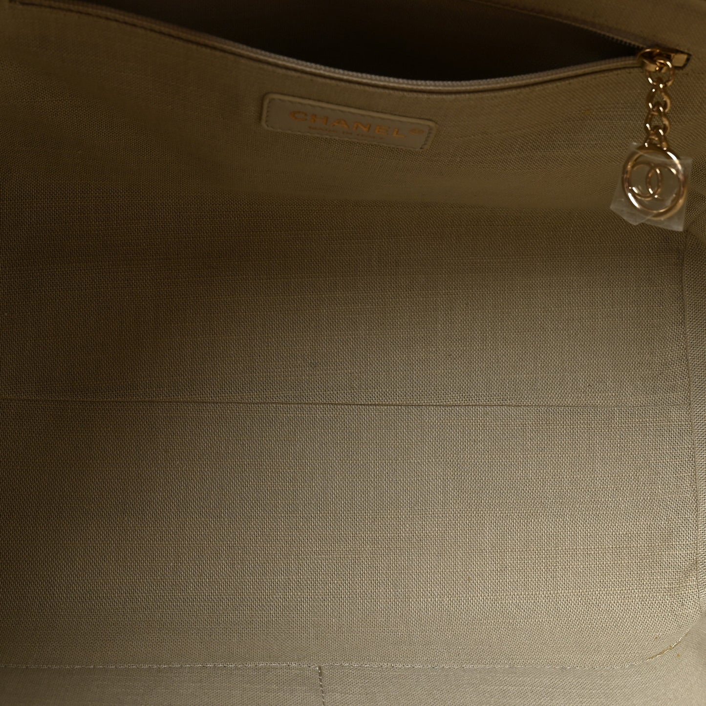 Mixed Fibers Small Deauville Tote Beige