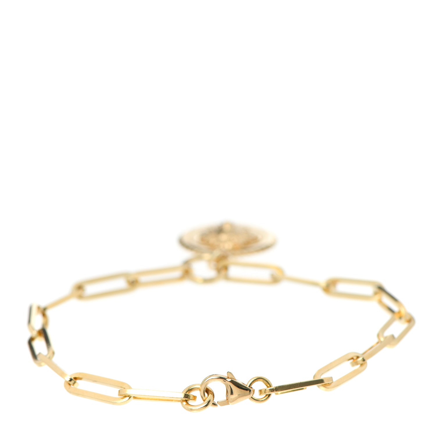 Foundrae 18K Yellow Gold Diamond Strength Medallion Link Bracelet 3 of 7