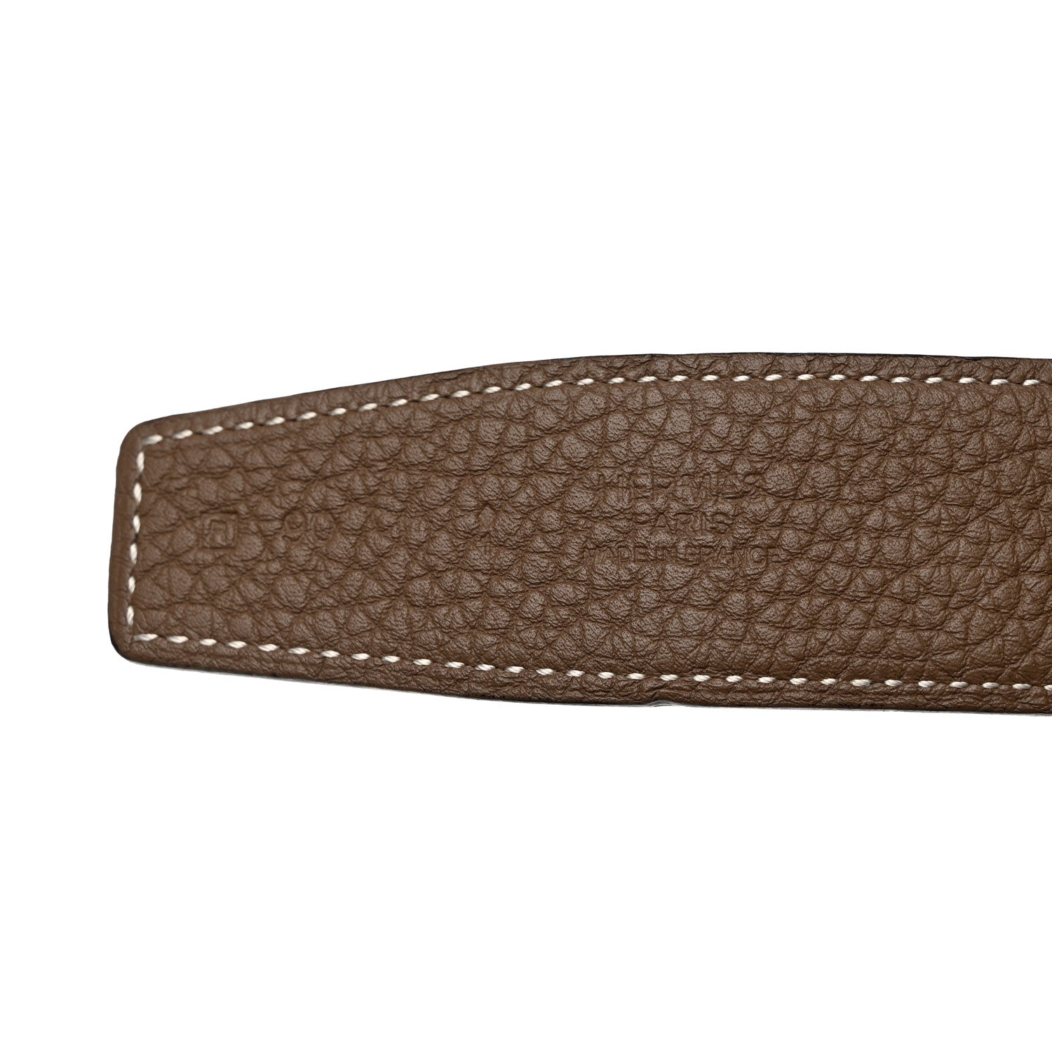 Hermes Box Togo 32mm Belt Strap 90 36 Black Etoupe 3 of 9