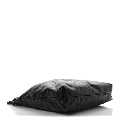 Chanel Shiny Calfskin Quilted Small Chanel 22 So Black 4 of 9