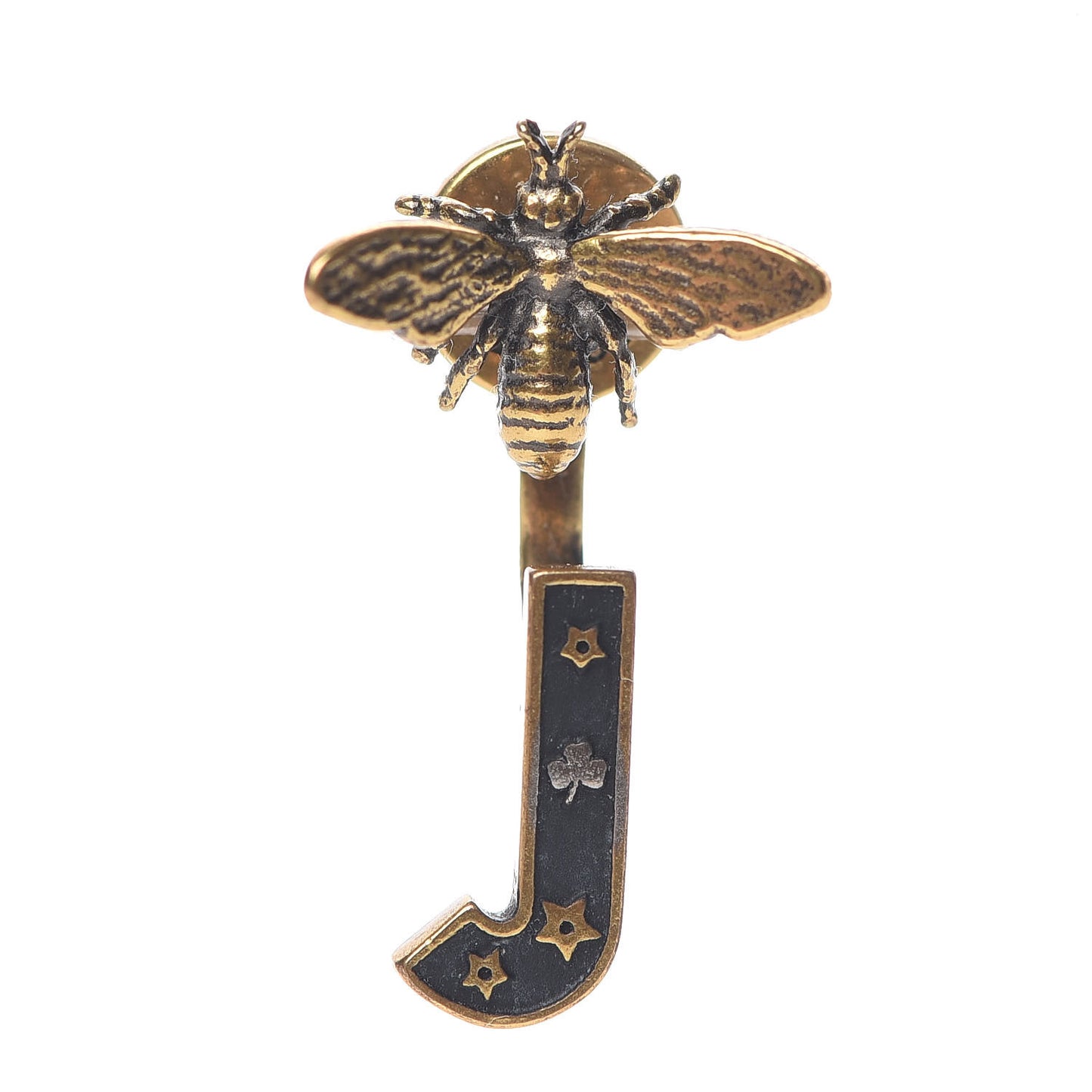 Metal Bee My ABCDior J Earring Aged Gold