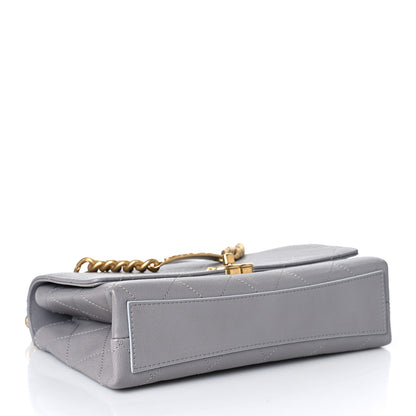 Chanel Caviar Quilted Bracelet On Chain Flap Grey 4 of 9