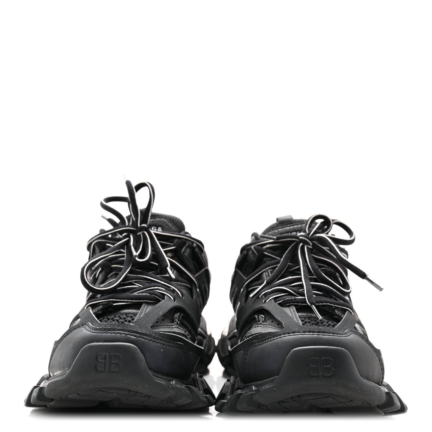 Balenciaga Mesh Nubuck Effect Fabric LED Womens Track Sneakers 37 Black 3 of 10