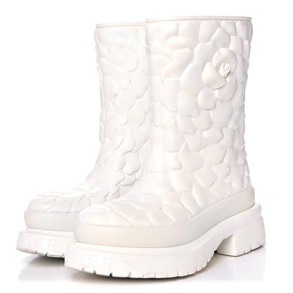 Valentino Garavani Rubber Atelier 03 Rose Edition 30/50mm Short Rainboots 37 Avorio 3 of 14
