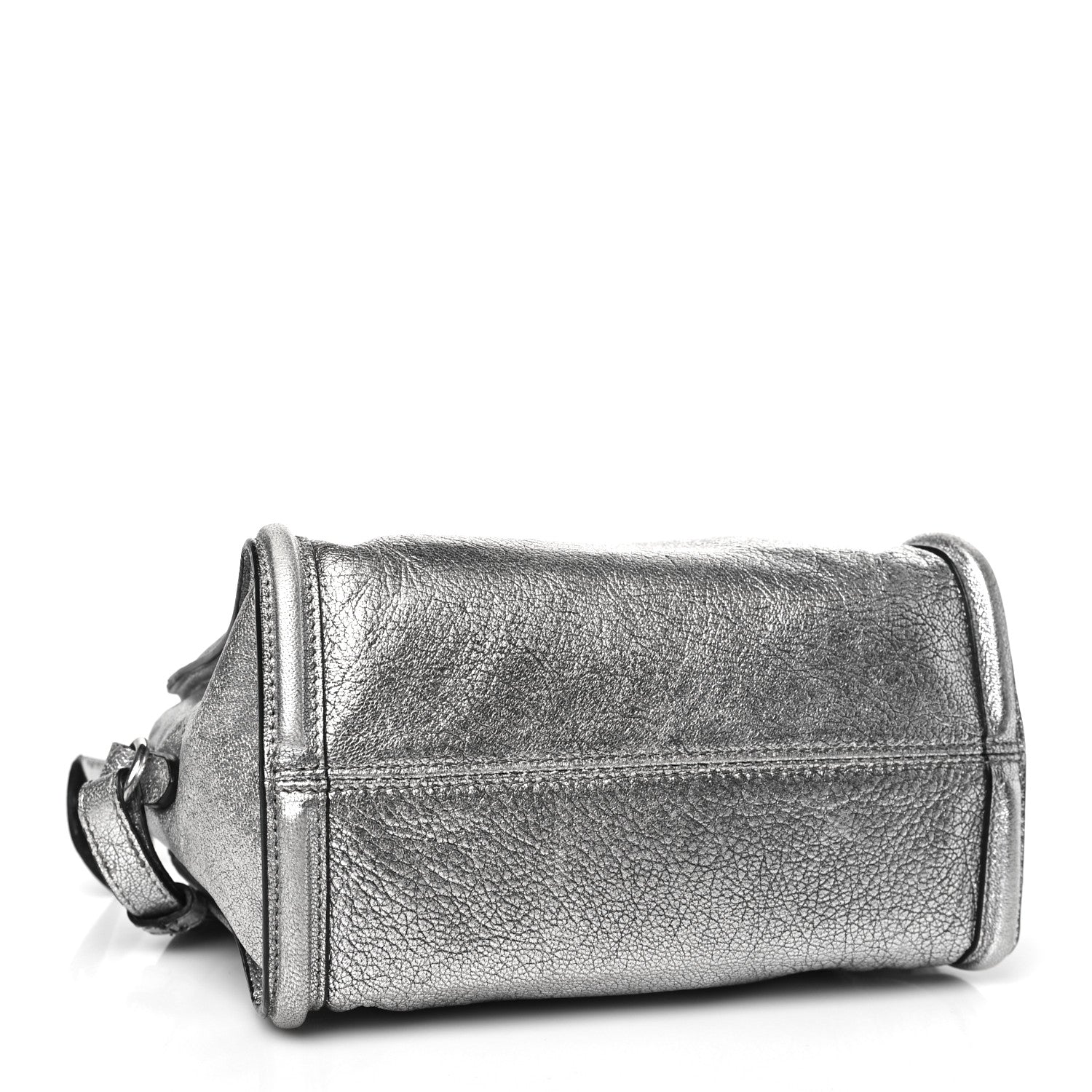Alexander McQueen Metallic Pebbled Calfskin Mini Padlock Tote Silver 4 of 8