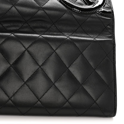Chanel Calfskin Quilted Cambon Long Double Wallet Black 14 of 15