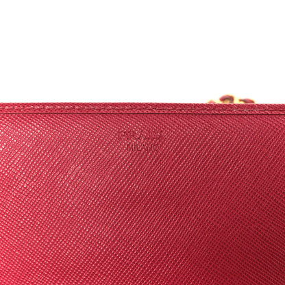 Prada Saffiano Metal Oro Chain Wallet Peonia 6 of 9