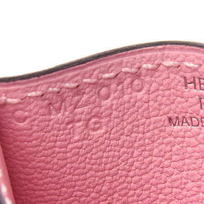 Hermes Chevre Mysore Diabolo Card Holder Case Rose Sakura 7 of 7