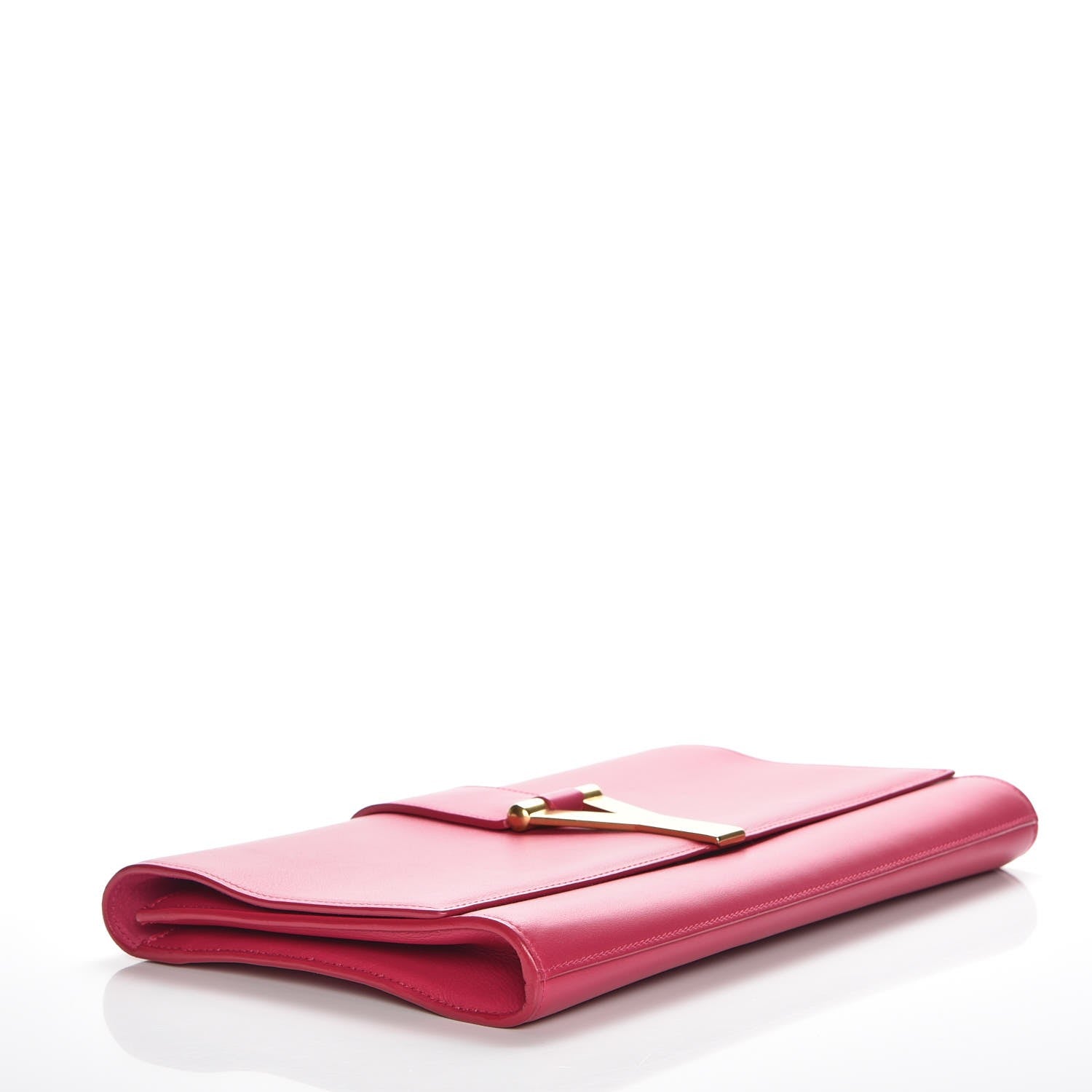 Saint Laurent Calfskin Classic Y Ligne Clutch Fuchsia 4 of 8