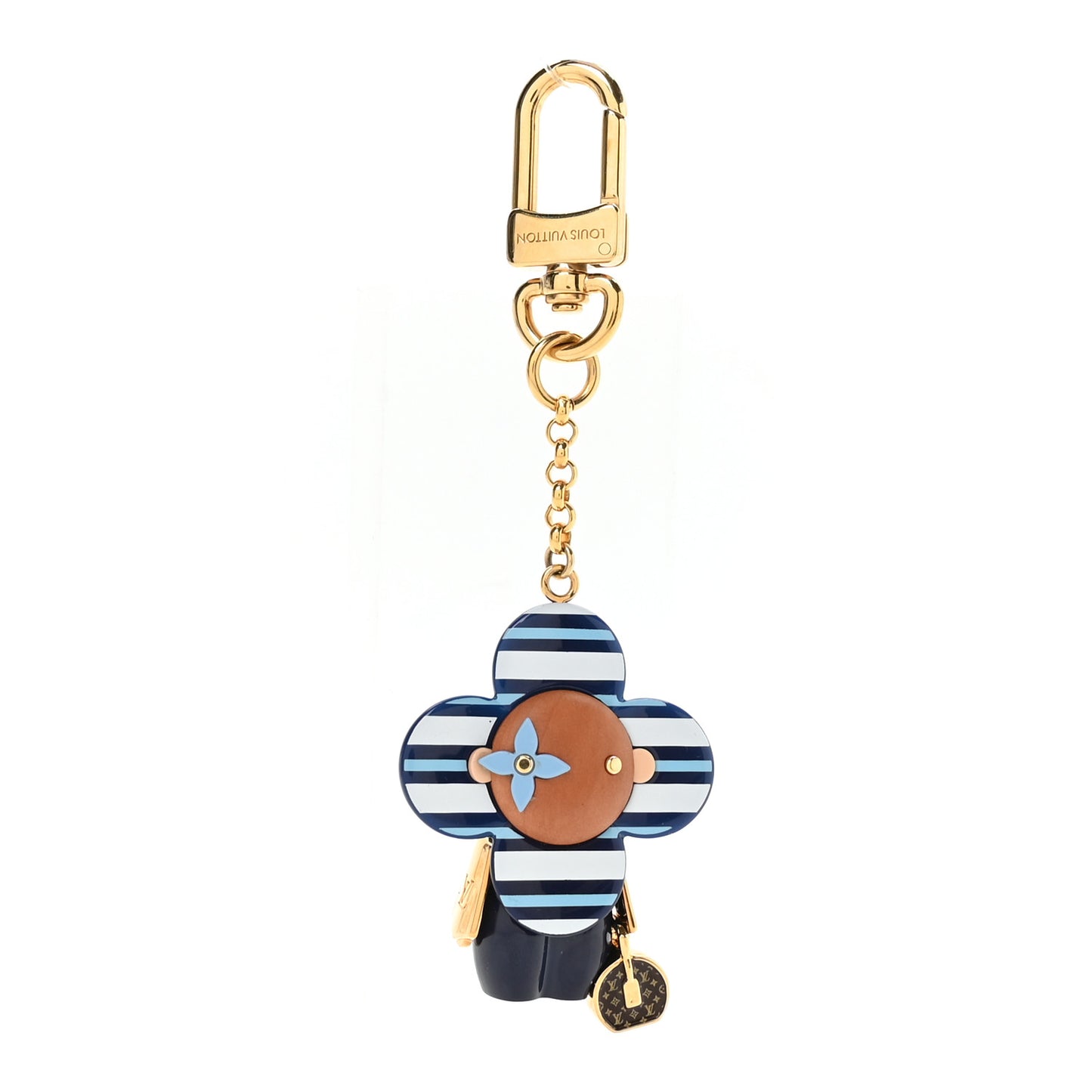 Resin Wood Vivienne Bag Charm Nautical Blue