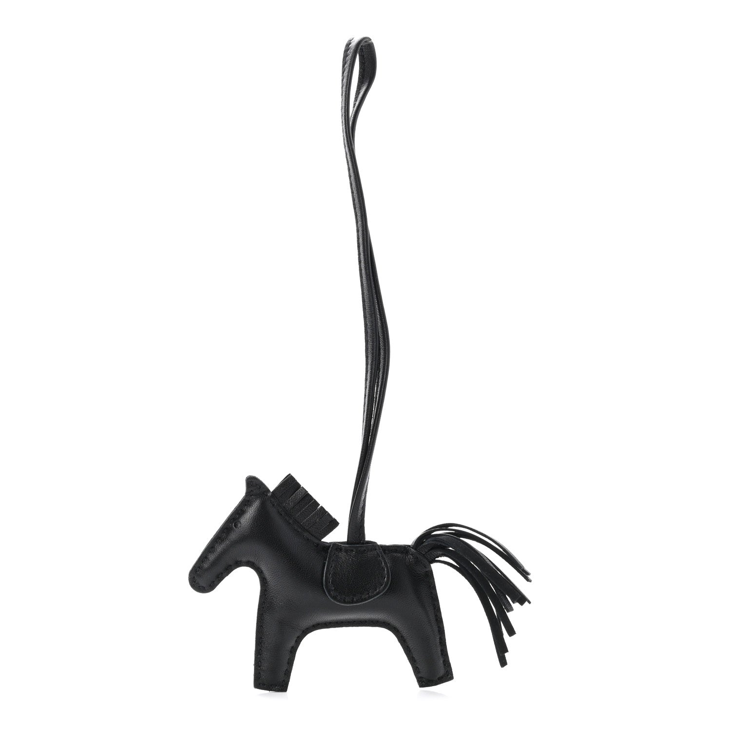 Hermes Milo Lambskin Grigri Rodeo Horse Bag Charm PM So Black 1 of 5
