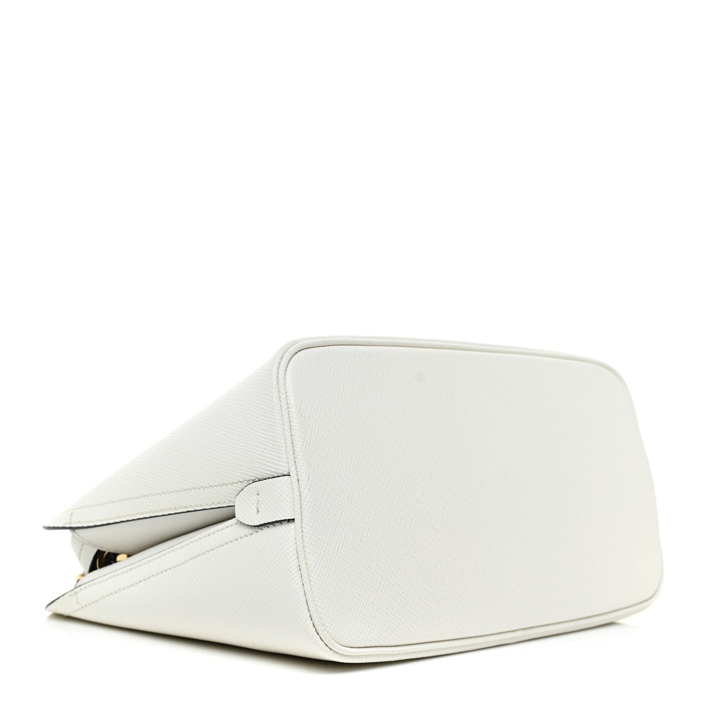 Saffiano Cuir Medium Matinee Tote White Black