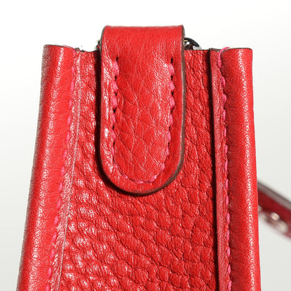 Hermes Taurillon Clemence Evelyne TPM Rouge Casaque Crevette 10 of 16