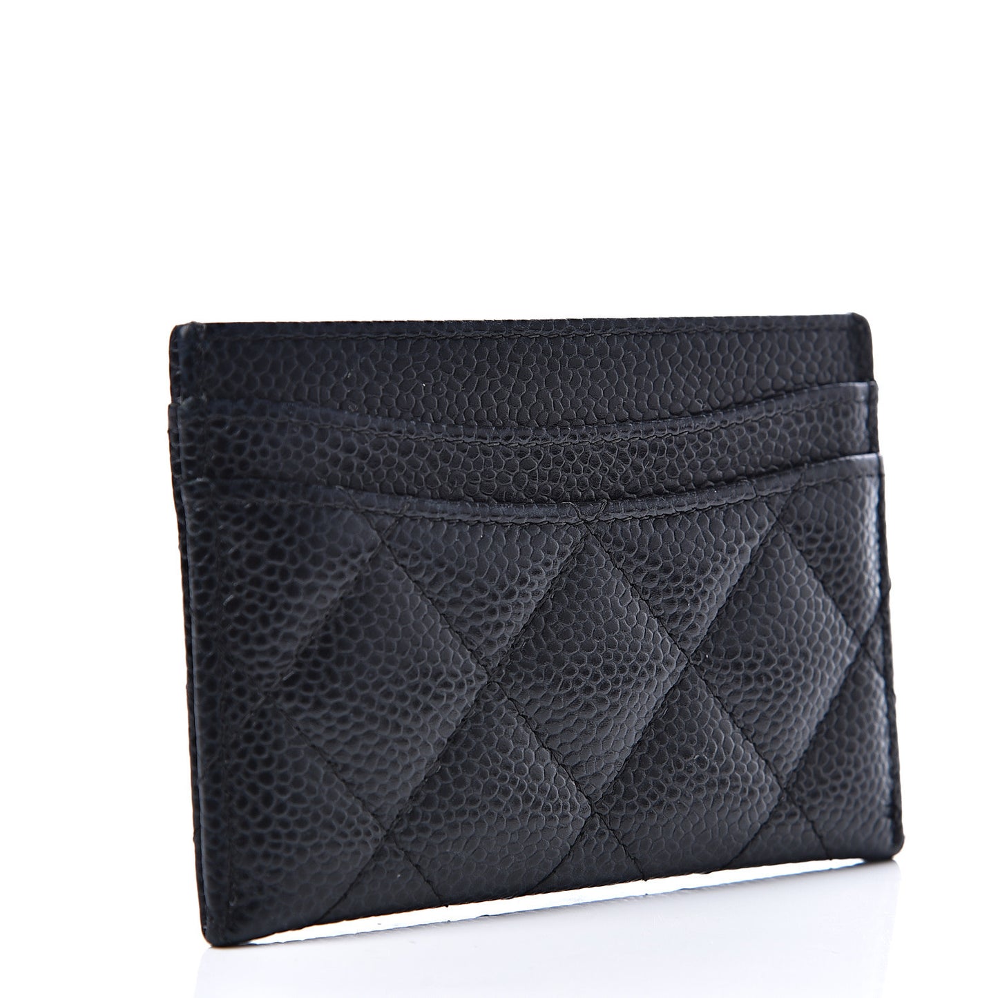 Caviar Quilted Card Holder Black