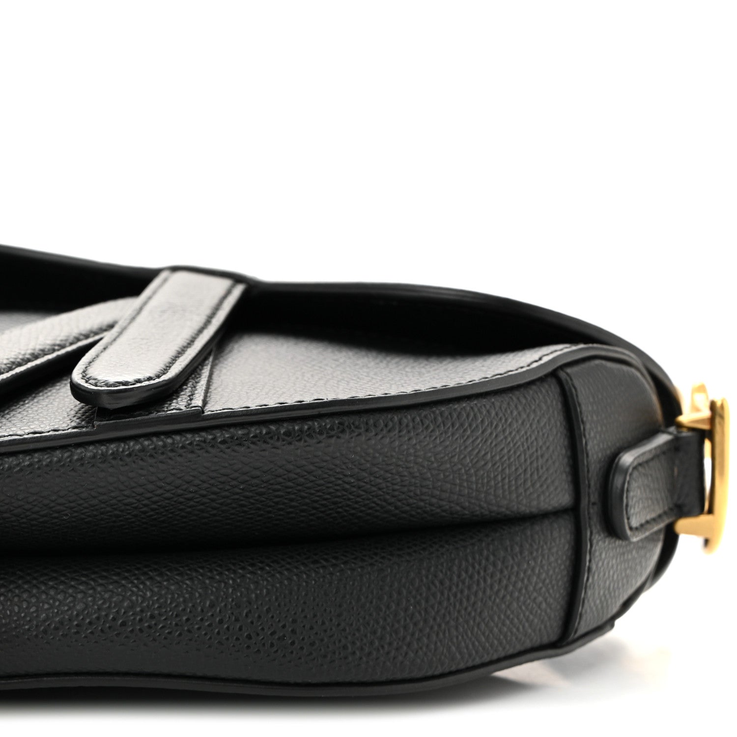 Christian Dior Grained Calfskin Mini Saddle Bag Black 1837193