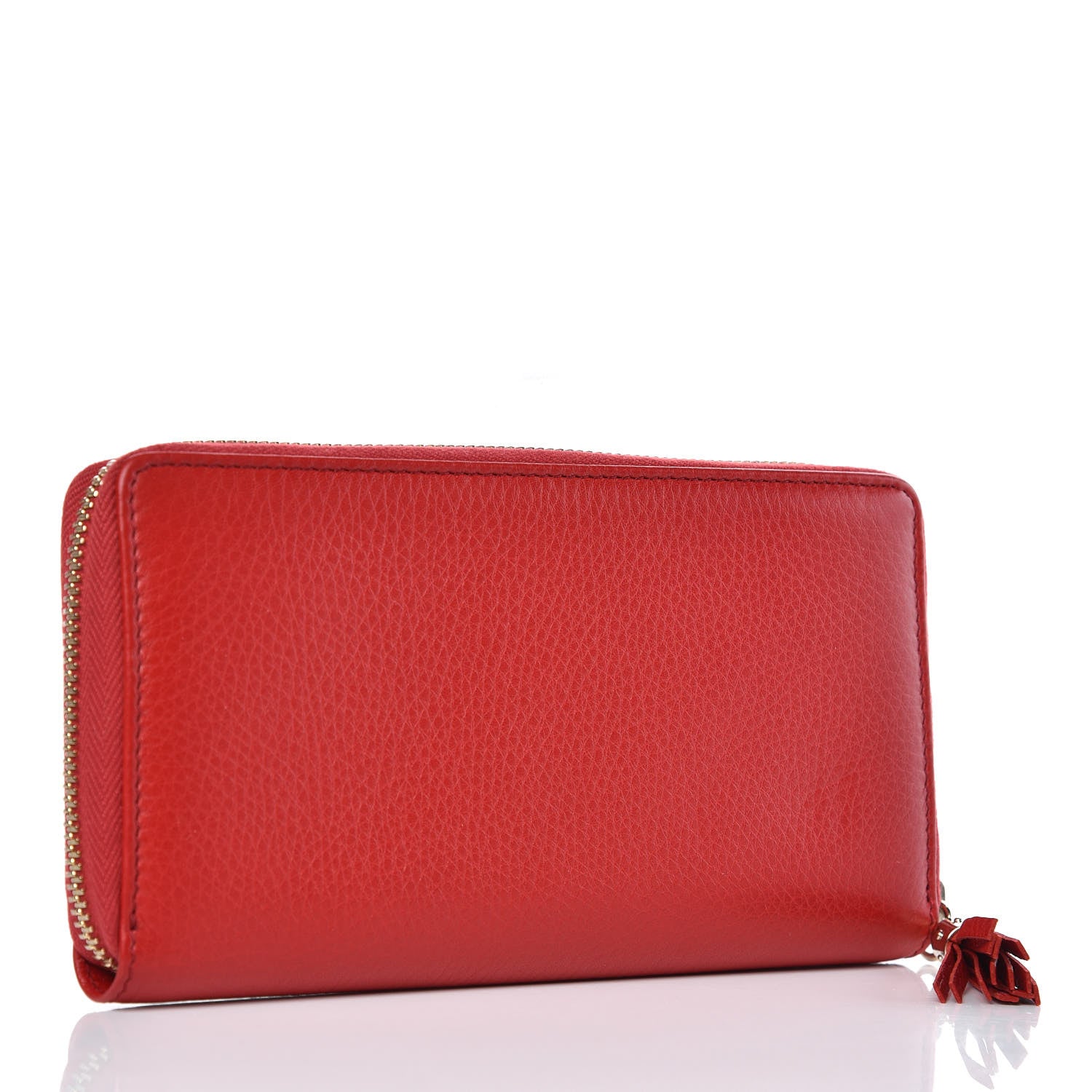 Gucci Pebbled Calfskin Soho Zip Around Wallet Red 3 of 9