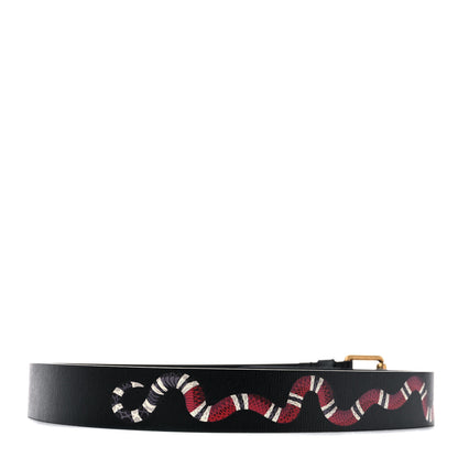 Gucci Shangai Calfskin Kingsnake 35mm Belt 80 32 Black Multicolor 2 of 7
