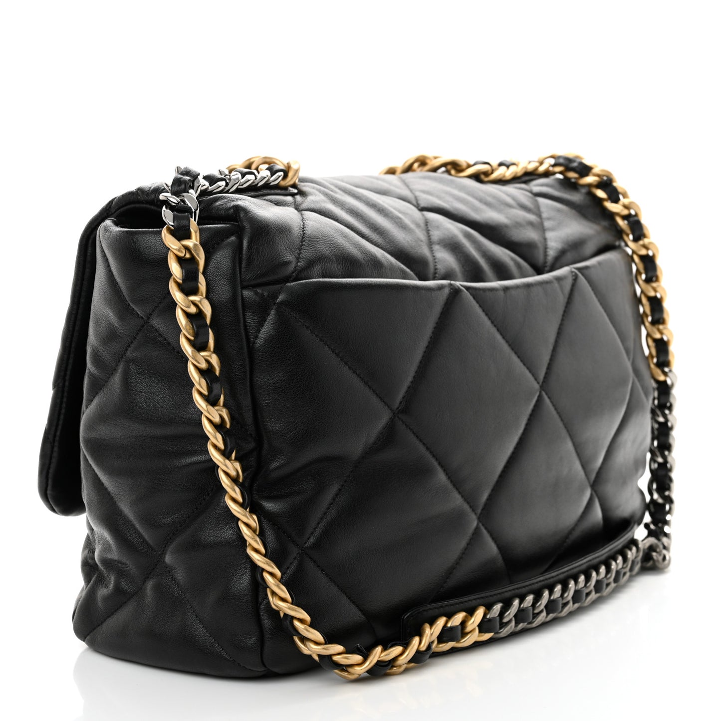 Lambskin Quilted Maxi Chanel 19 Flap Black