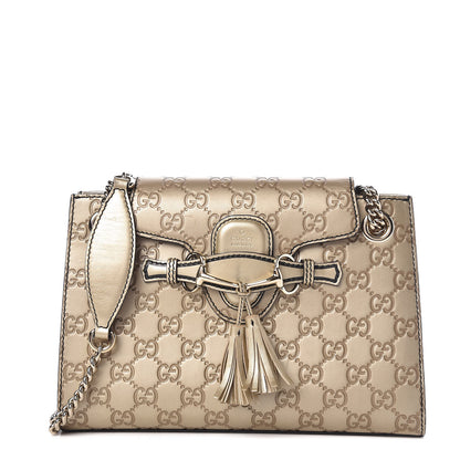 Gucci Shine Guccissima Small Emily Chain Shoulder Bag Gold 1 of 10
