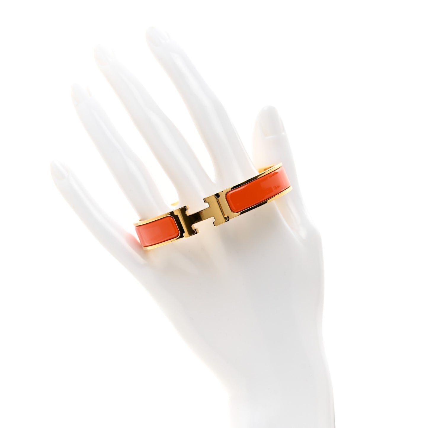 Enamel Narrow Clic Clac H Bracelet GM Orange
