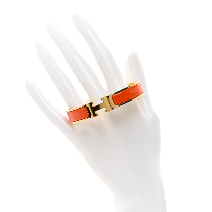 Hermes Enamel Narrow Clic Clac H Bracelet GM Orange 2 of 5