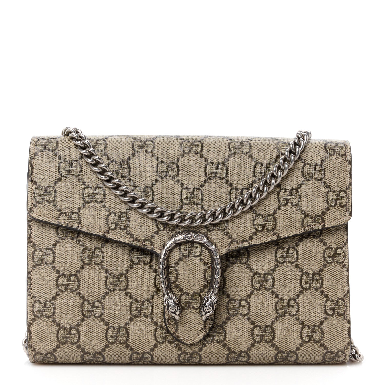 Gucci GG Supreme Monogram Mini Dionysus Chain Wallet Beige Taupe 1 of 14