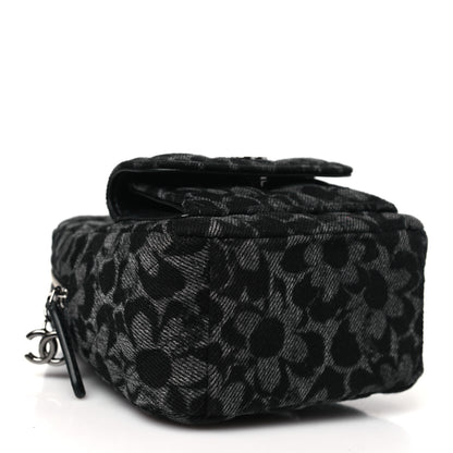 Chanel Denim Quilted Flower CC Mini Classic Backpack Black 4 of 11