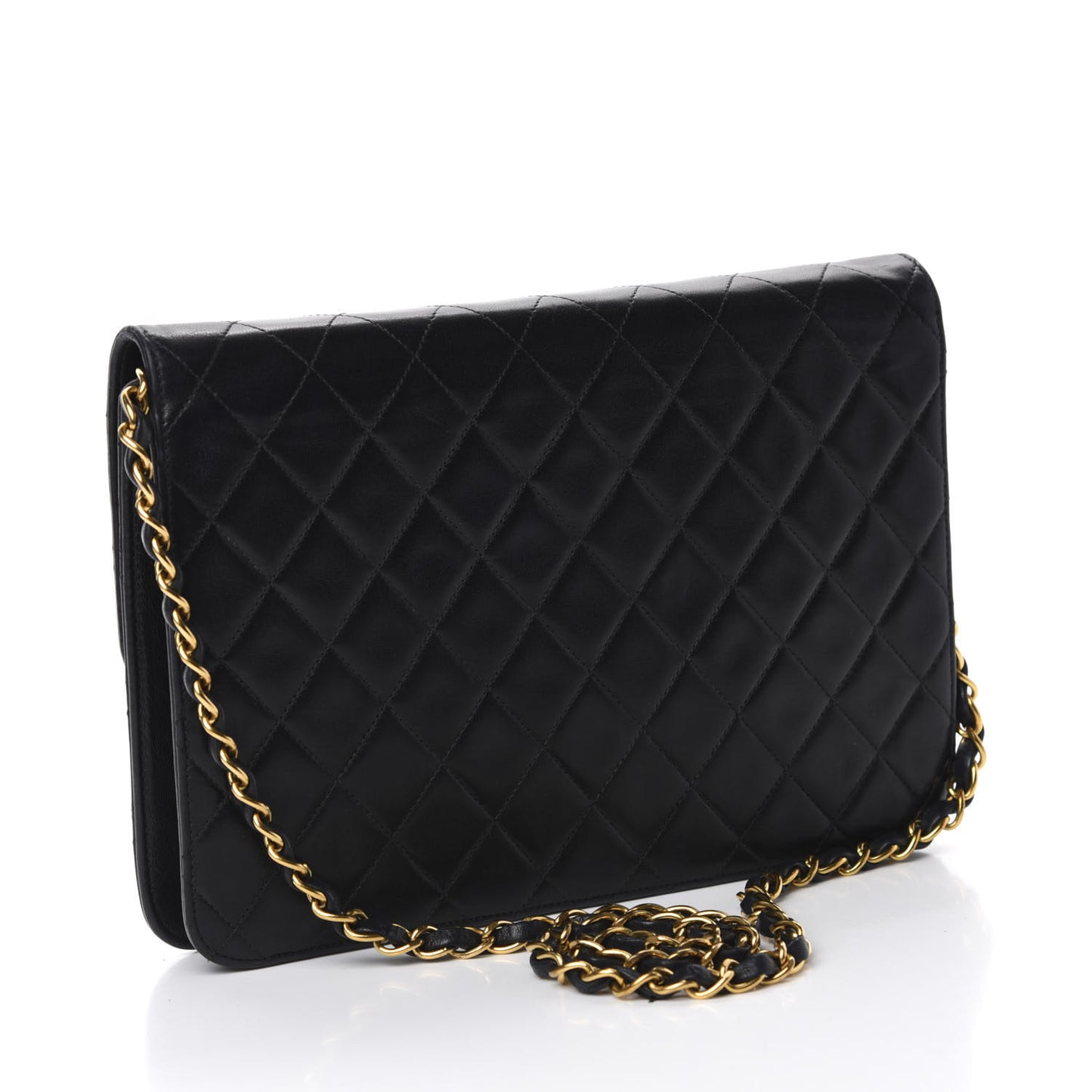 Lambskin Quilted Medium Single Flap Black