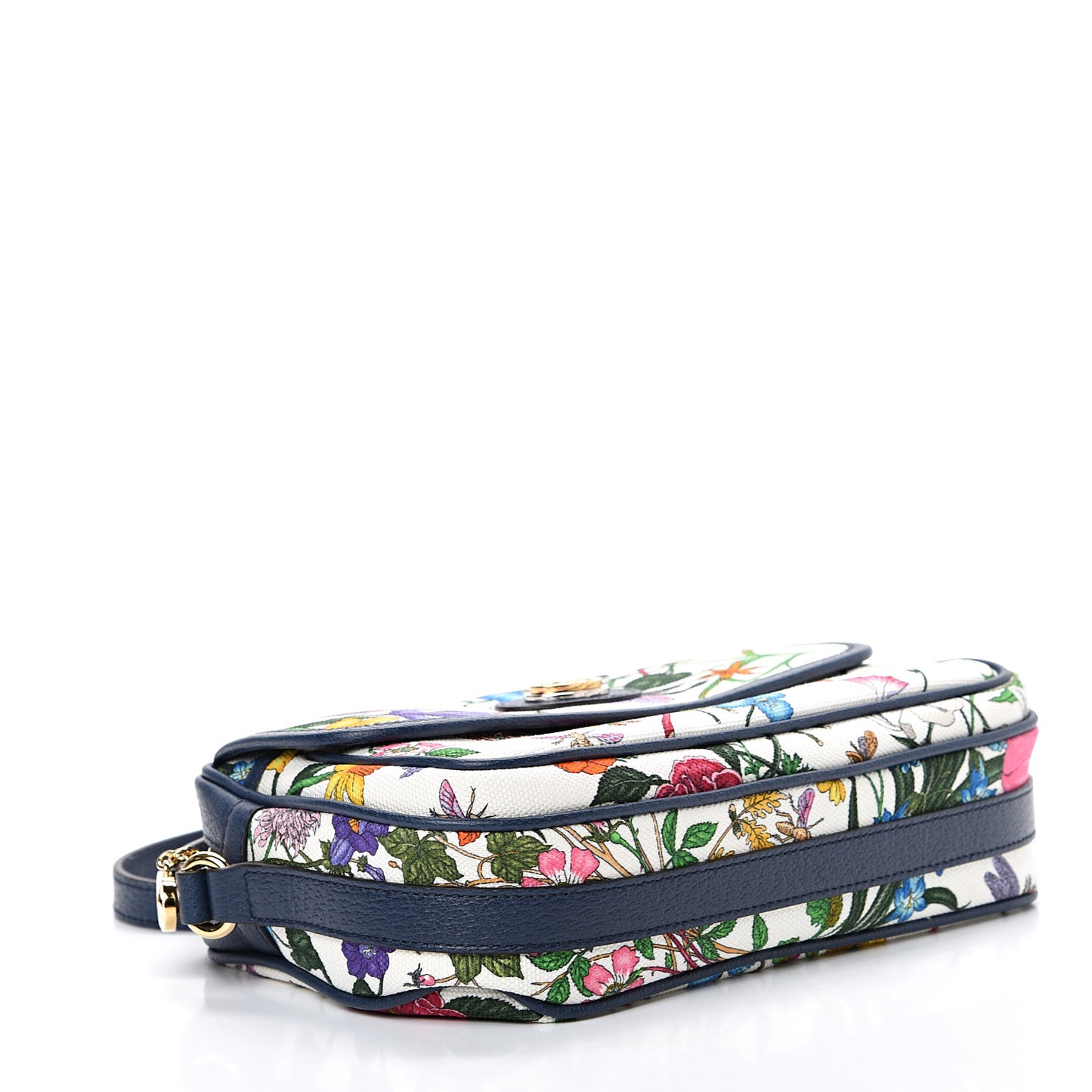 Canvas Flora Floral Shoulder Bag White Blue Agata Mulitcolor