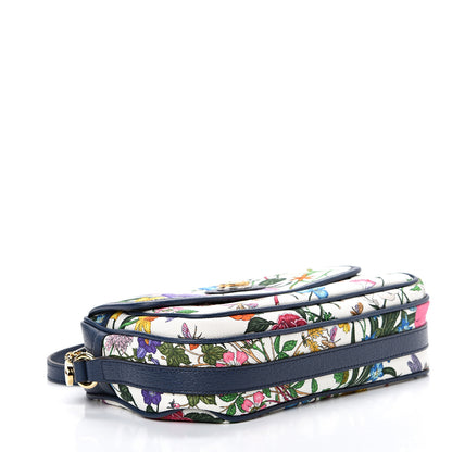 Gucci Canvas Flora Floral Shoulder Bag White Blue Agata Mulitcolor 3 of 9