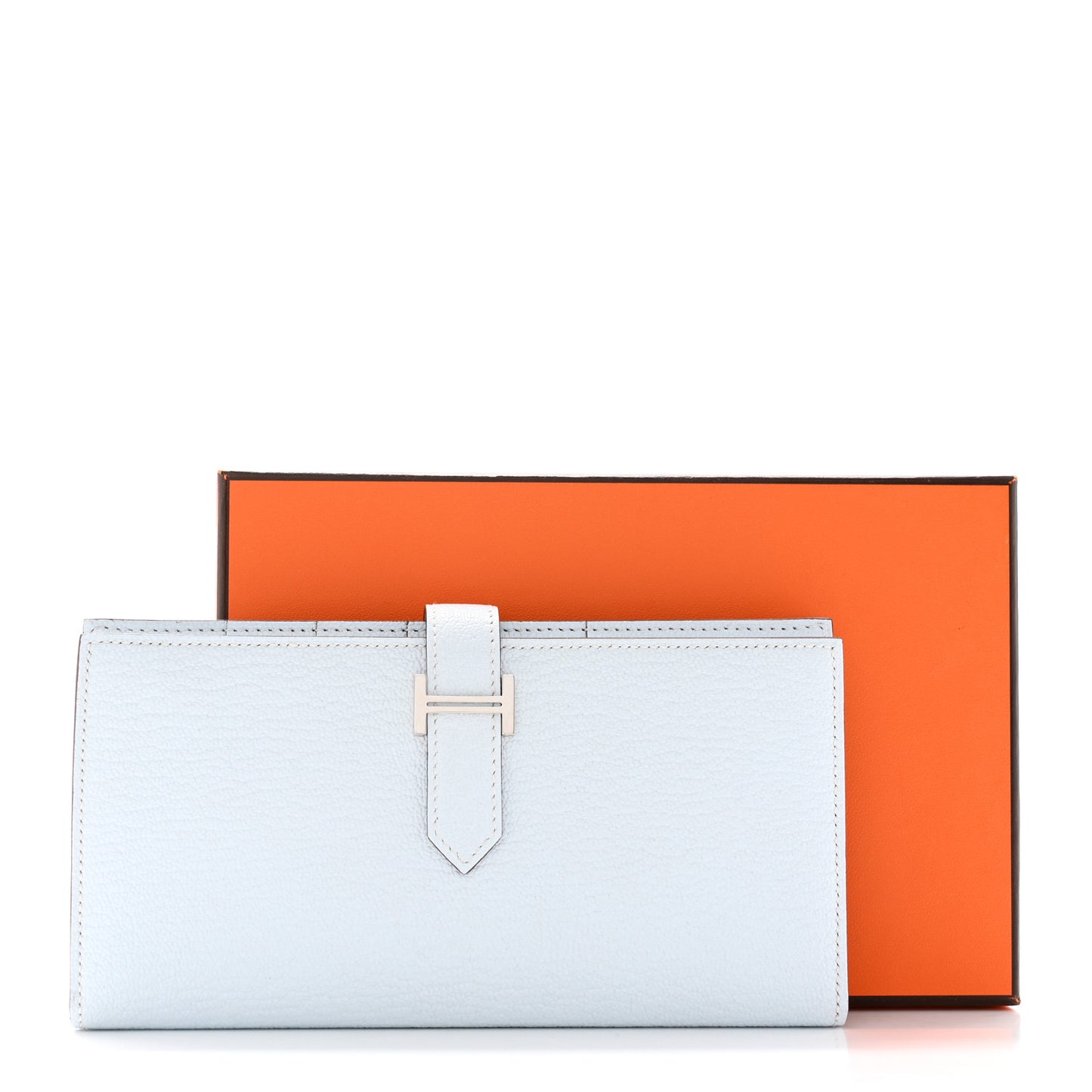 Chèvre Mysore Bearn Gusset Wallet Bleu Brume