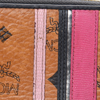 MCM Visetos Striped Zip Around Wallet Cognac 8 of 11