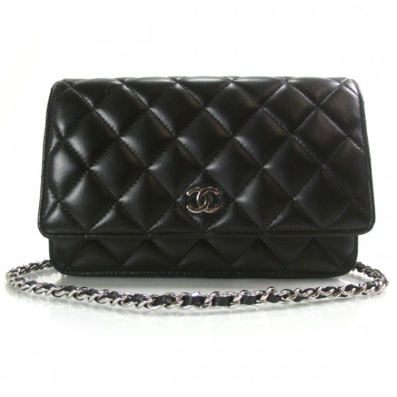 Chanel Lambskin Quilted Wallet On Chain Black 1 of 10