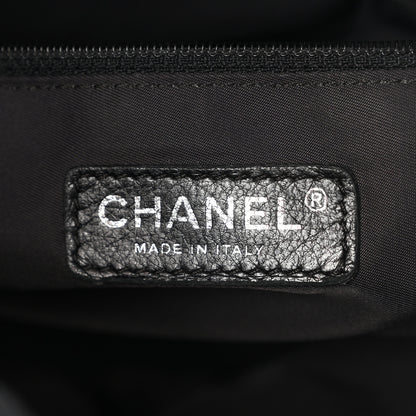 Chanel Coated Canvas Quilted Small Paris Biarritz Tote Black 6 of 10