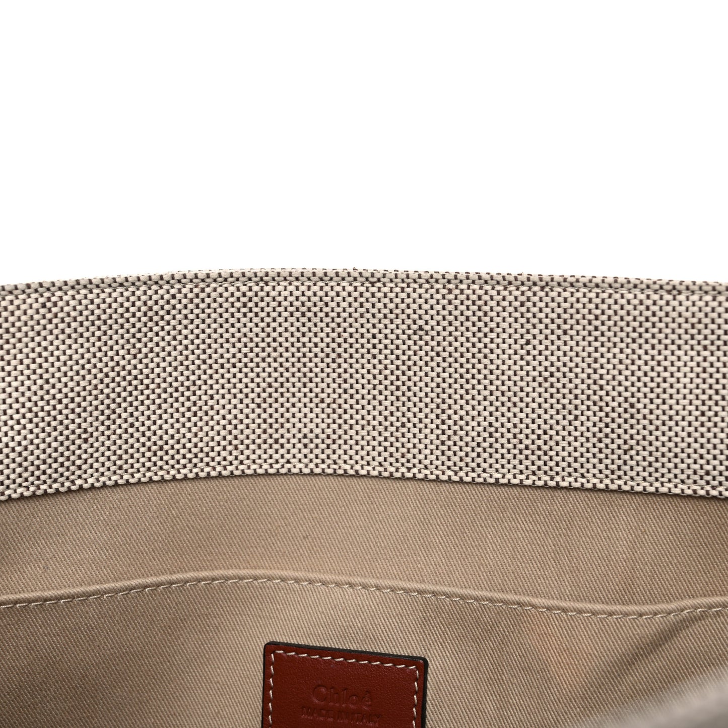 Cotton Calfskin Medium Woody Ribbon Tote White Brown
