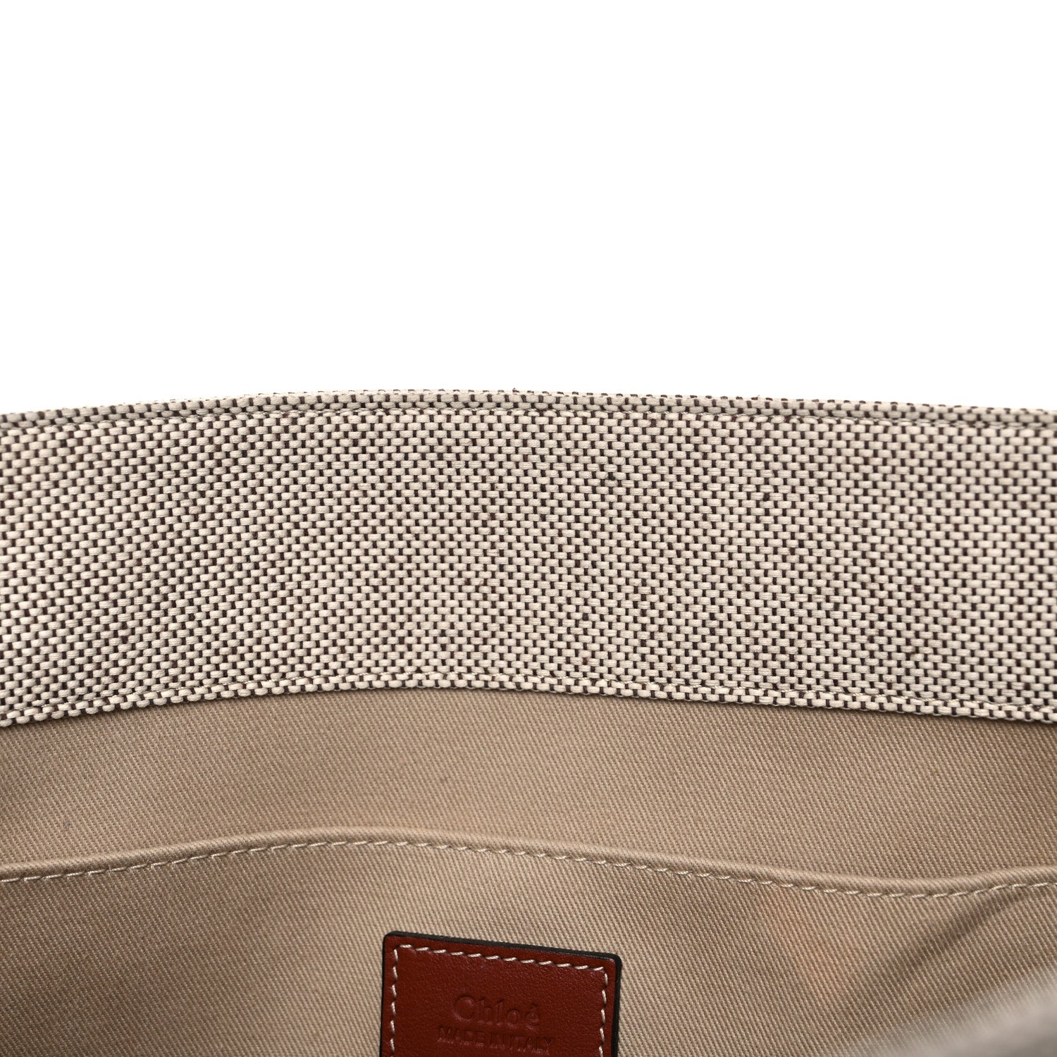 Chloe Cotton Calfskin Medium Woody Ribbon Tote White Brown 16 of 20